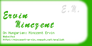 ervin minczent business card